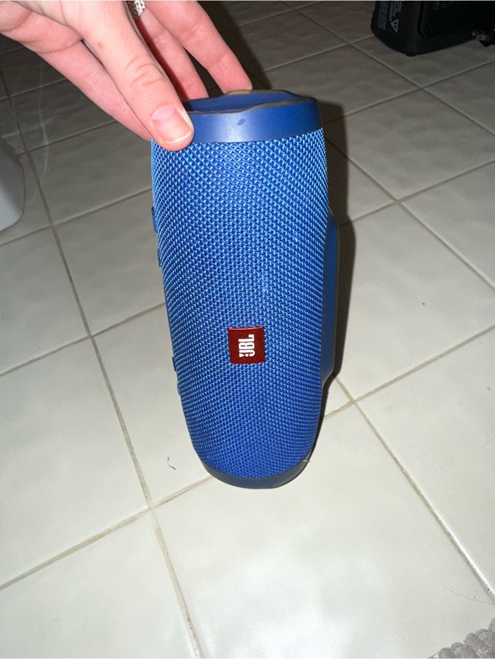 JBL Blue Portable Bluetooth Speaker with Red Logo